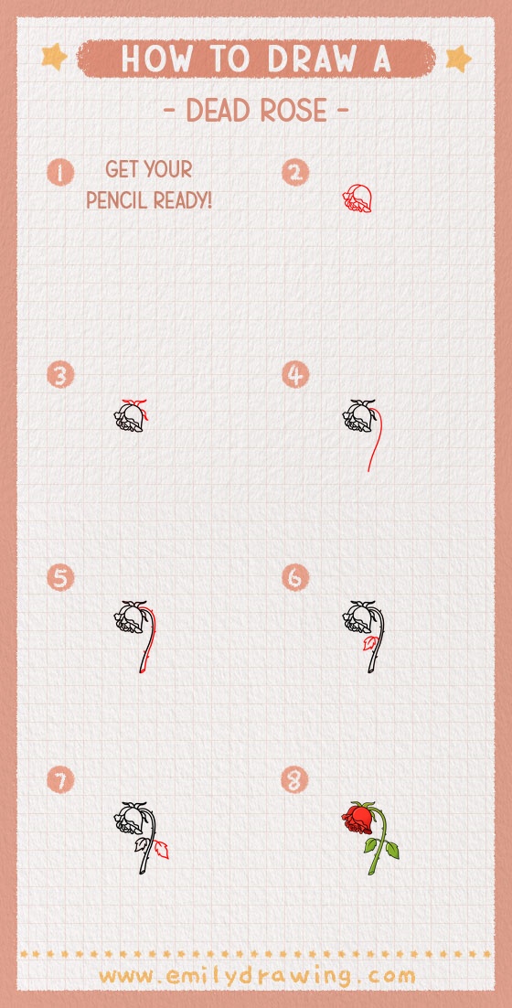 how to draw a dead rose pinterest pin